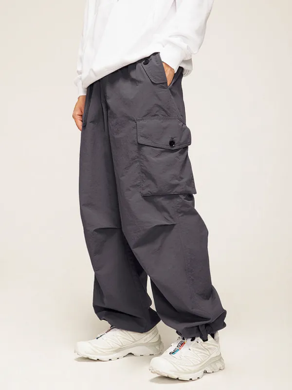 Men'S Loose Button Pocket Paratrooper Pants sold by Oeyes