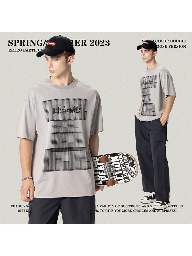 Men'S Letter Chest Print T-Shirts sold by Oeyes