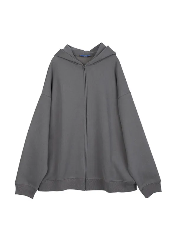 Casual Solid Color Zipper Brushed Coat sold by Oeyes