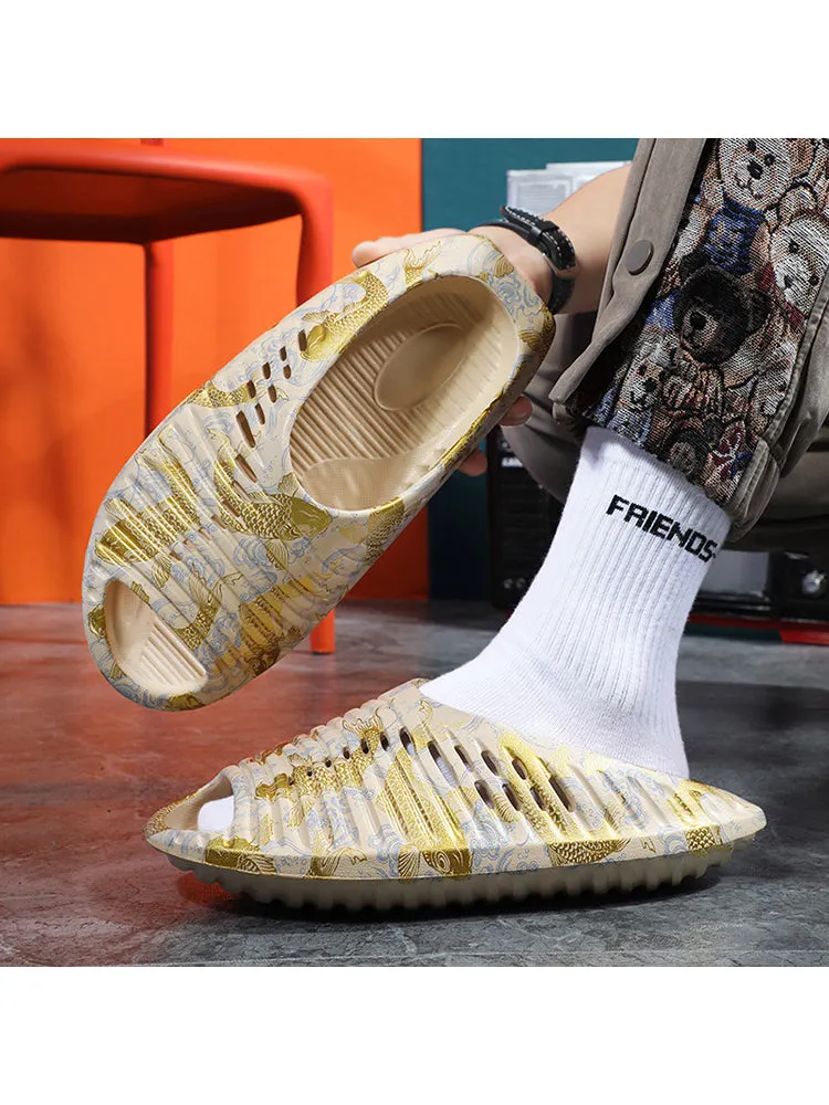 Men'S Flying Saucer Printed Beach Slides sold by Oeyes product image thumbnail 4