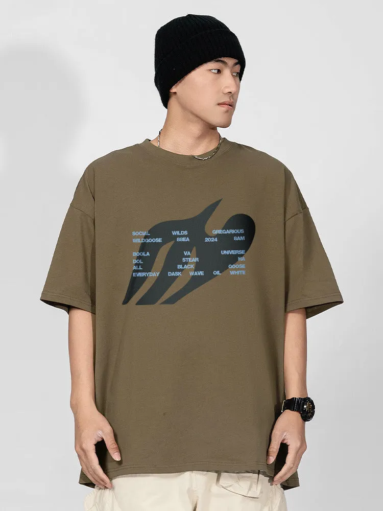 Loose-Fitting Letter Print T-Shirt sold by Oeyes product image thumbnail 5