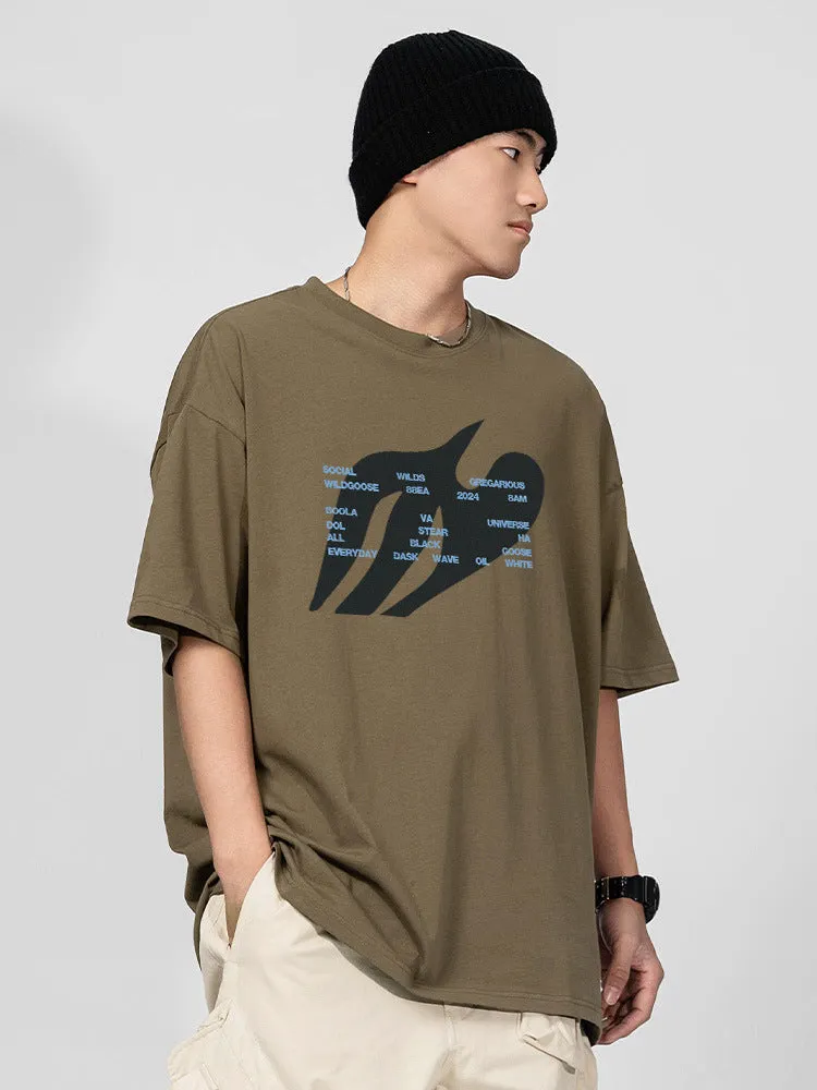 Loose-Fitting Letter Print T-Shirt sold by Oeyes product image thumbnail 2