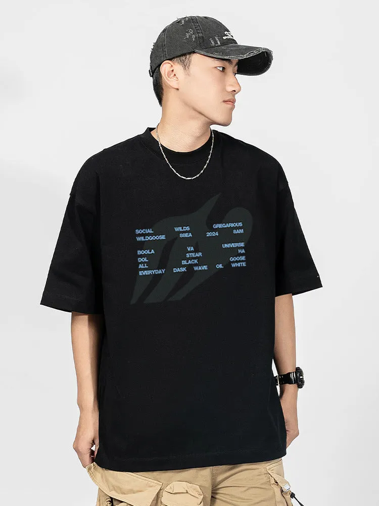 Loose-Fitting Letter Print T-Shirt sold by Oeyes product image thumbnail 3