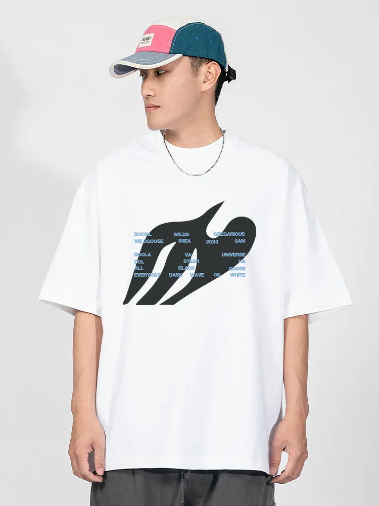 Loose-Fitting Letter Print T-Shirt sold by Oeyes product image thumbnail 4