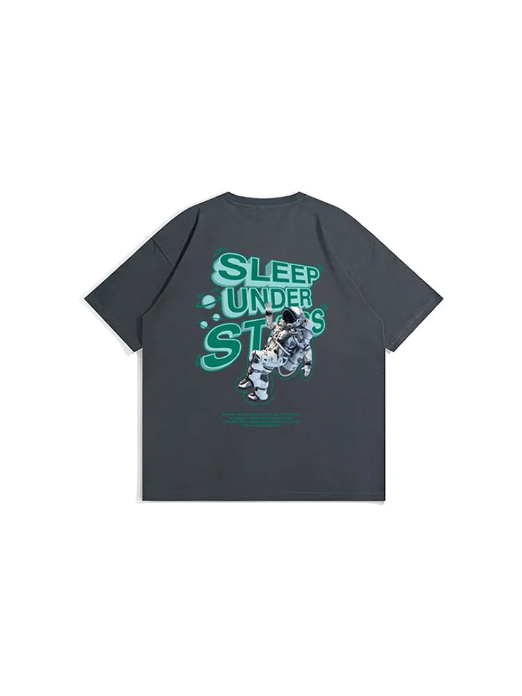 Astronaut Printing Men's T-Shirt Loose Street Fashion Bottoming Shirt sold by Oeyes product image thumbnail 4