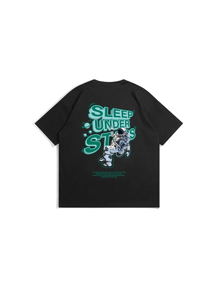 Astronaut Printing Men's T-Shirt Loose Street Fashion Bottoming Shirt sold by Oeyes product image thumbnail 2