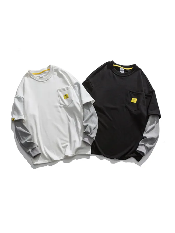 Retro Loose Color Matching Hoodie sold by Oeyes