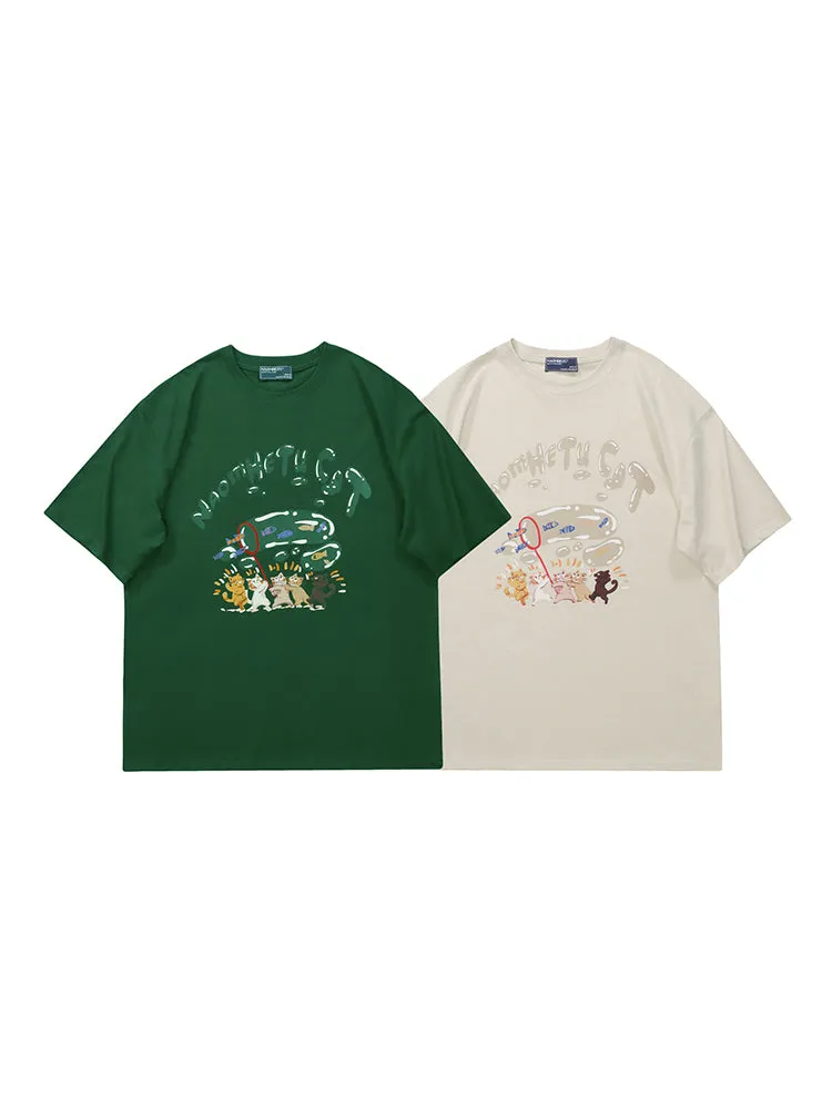 Men'S Neomhetu Cat Oversize T-Shirts sold by Oeyes product image thumbnail 3