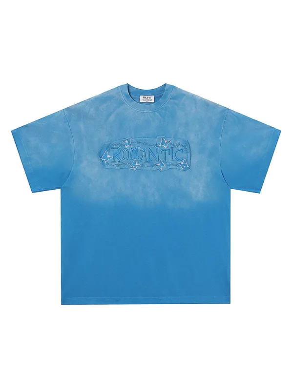 Casual Patch Embroidered Washed T-Shirt sold by Oeyes