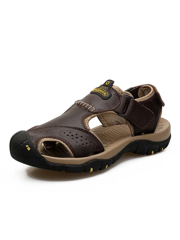 Open Toe Leather Men'S Casual Sandals sold by Oeyes
