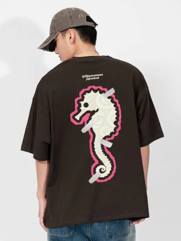 Seahorse Graffiti Reflective Print T-Shirt sold by Oeyes