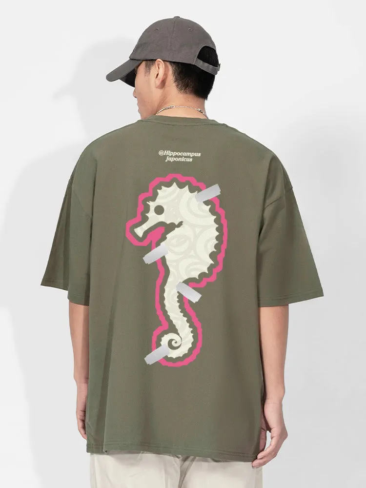 Seahorse Graffiti Reflective Print T-Shirt sold by Oeyes product image thumbnail 2