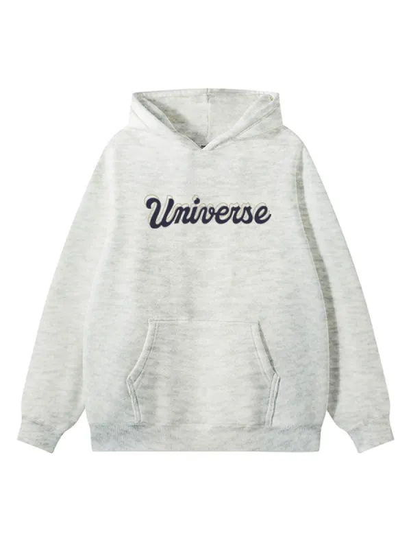 Retro Letter Print Pocket Hoodie sold by Oeyes