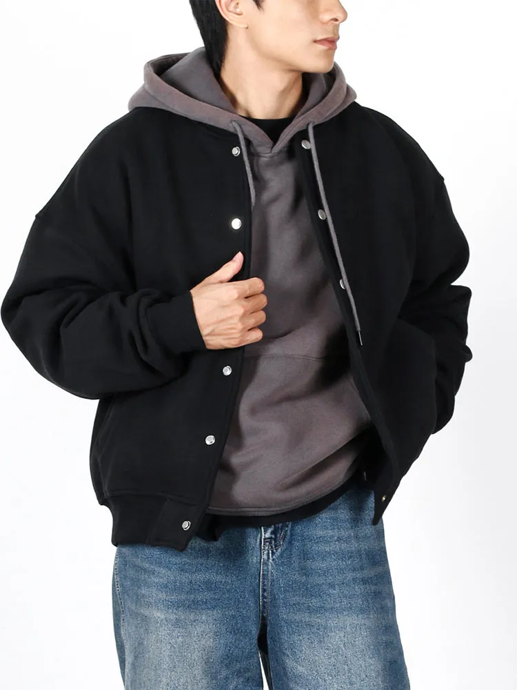 Thickened Solid Colour Bomber Jacket sold by Oeyes product image thumbnail 2