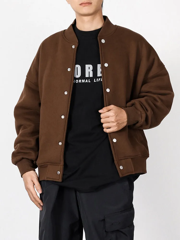 Thickened Solid Colour Bomber Jacket sold by Oeyes product image thumbnail 4