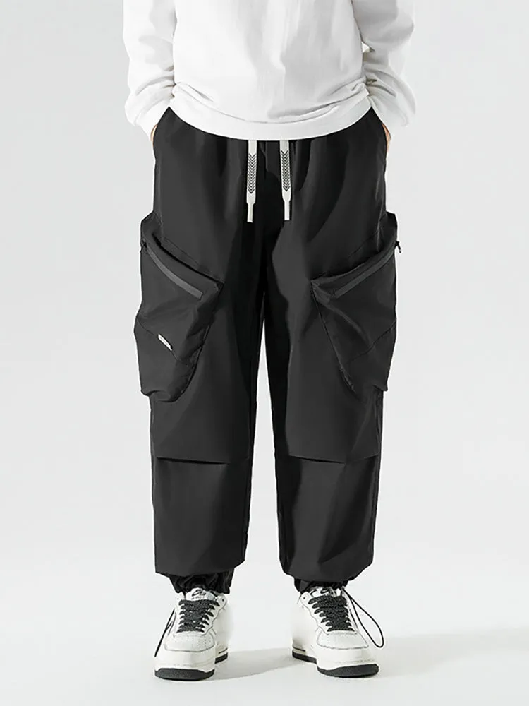 Multi-Picket Solid Color Drawstring Cargo Pants sold by Oeyes product image thumbnail 3