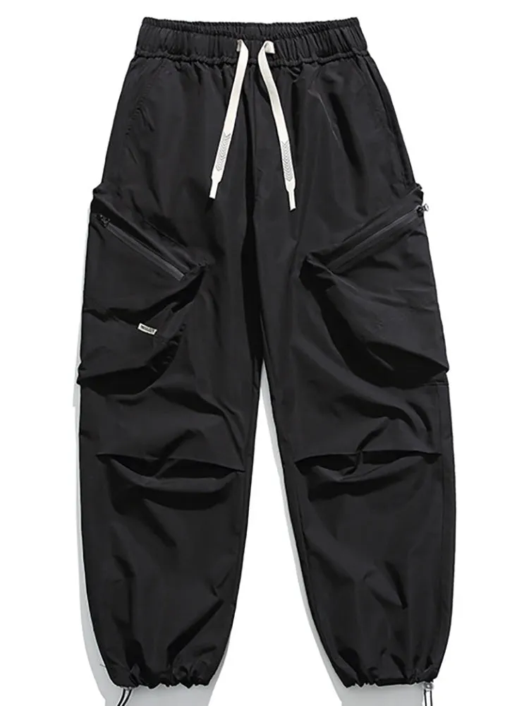 Multi-Picket Solid Color Drawstring Cargo Pants sold by Oeyes product image thumbnail 5