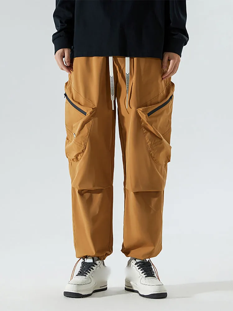 Multi-Picket Solid Color Drawstring Cargo Pants sold by Oeyes product image thumbnail 2