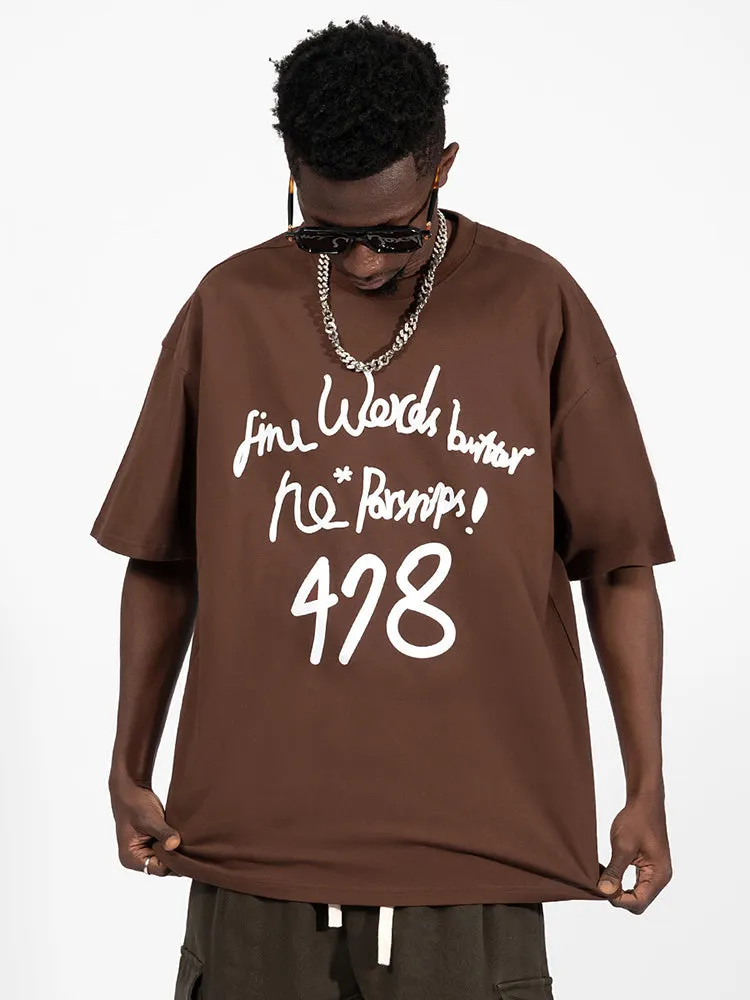 Stylish Letter Print Loose T-Shirt sold by Oeyes product image thumbnail 3