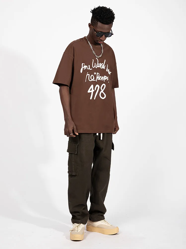 Stylish Letter Print Loose T-Shirt sold by Oeyes