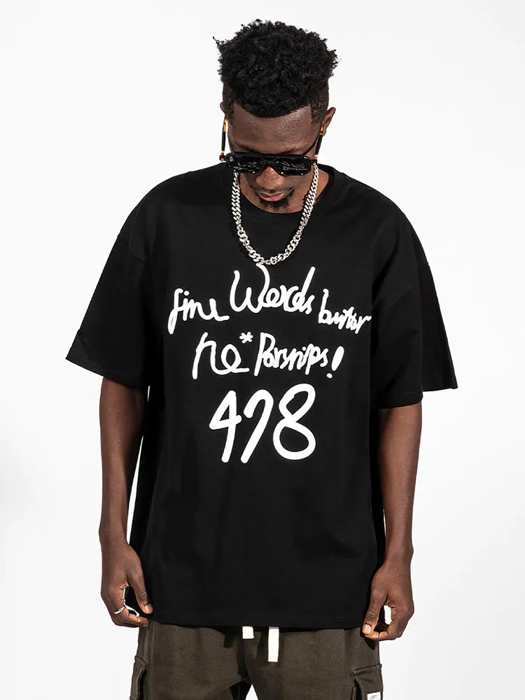 Stylish Letter Print Loose T-Shirt sold by Oeyes product image thumbnail 2