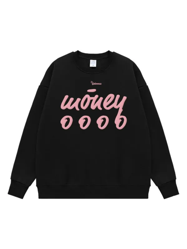Foamed Fleece Letter Print Pullover Hoodie sold by Oeyes