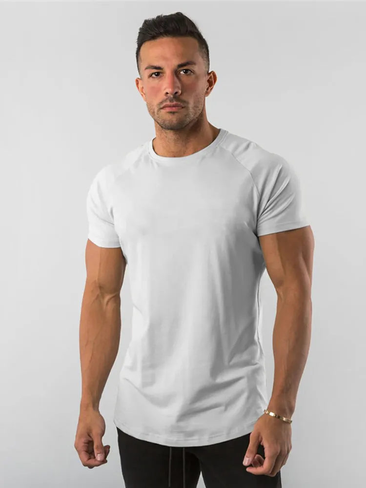Solid Colour Men'S Tops Fitness Sports Short Sleeve T-Shirt sold by Oeyes product image thumbnail 3