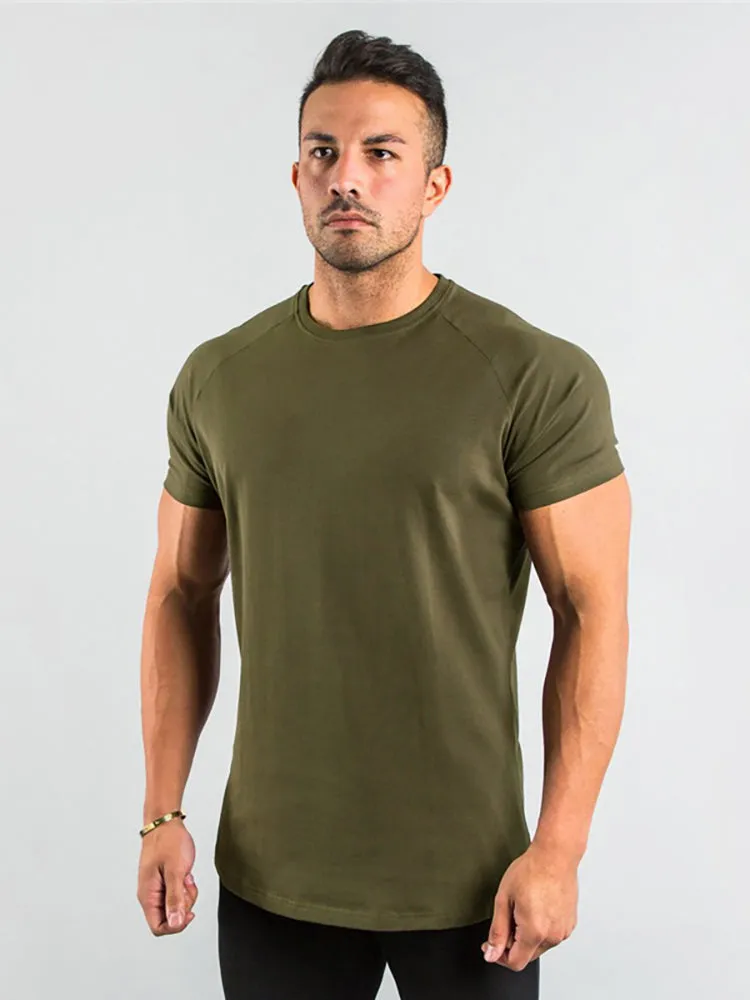 Solid Colour Men'S Tops Fitness Sports Short Sleeve T-Shirt sold by Oeyes product image thumbnail 2