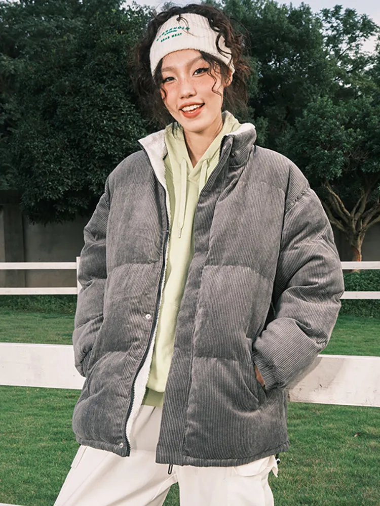 Corduroy Loose Lapels Thickened Quilted Coats sold by Oeyes product image thumbnail 4