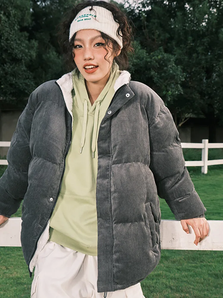 Corduroy Loose Lapels Thickened Quilted Coats sold by Oeyes product image thumbnail 3