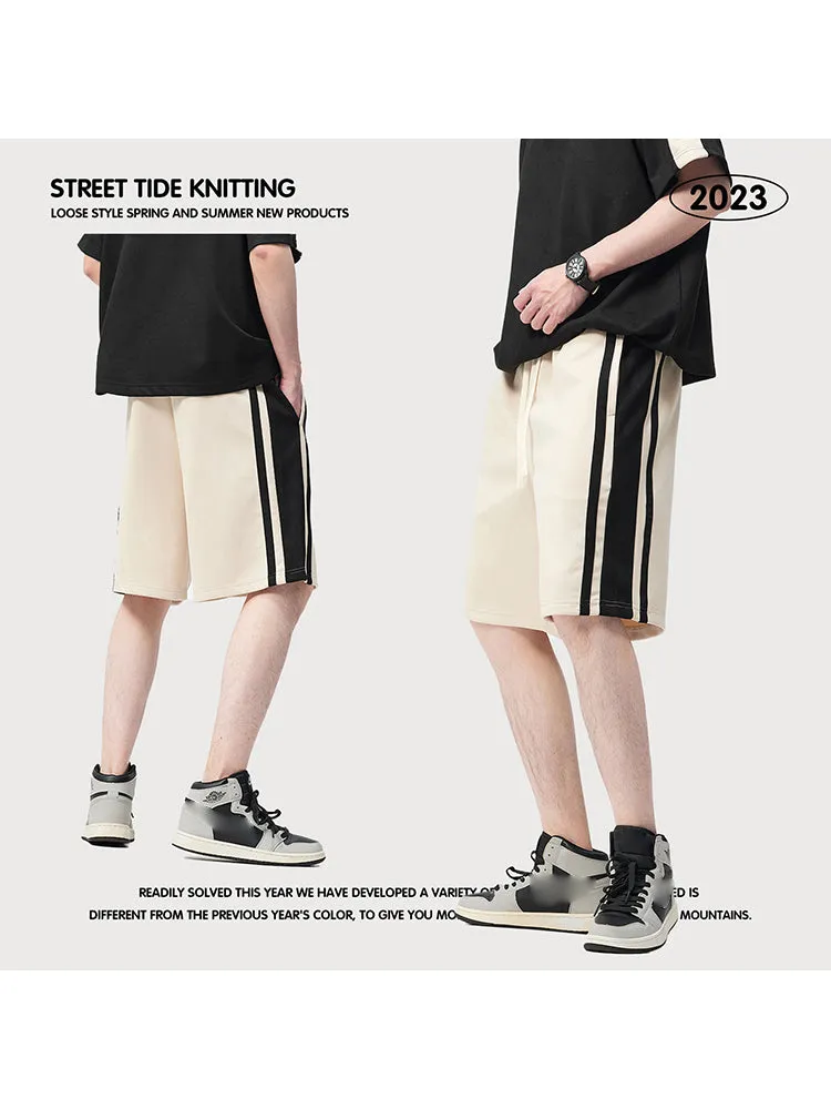 Men'S Loose Cropped Shorts With Stripes sold by Oeyes product image thumbnail 3