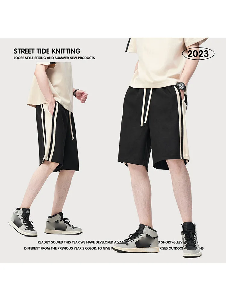 Men'S Loose Cropped Shorts With Stripes sold by Oeyes product image thumbnail 2