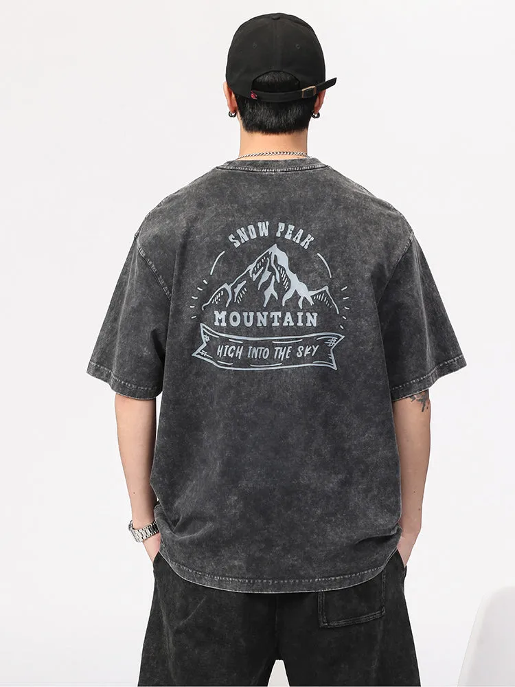 Washed Slouchy Shoulder Shape Back Embossed Fit Tees sold by Oeyes product image thumbnail 4