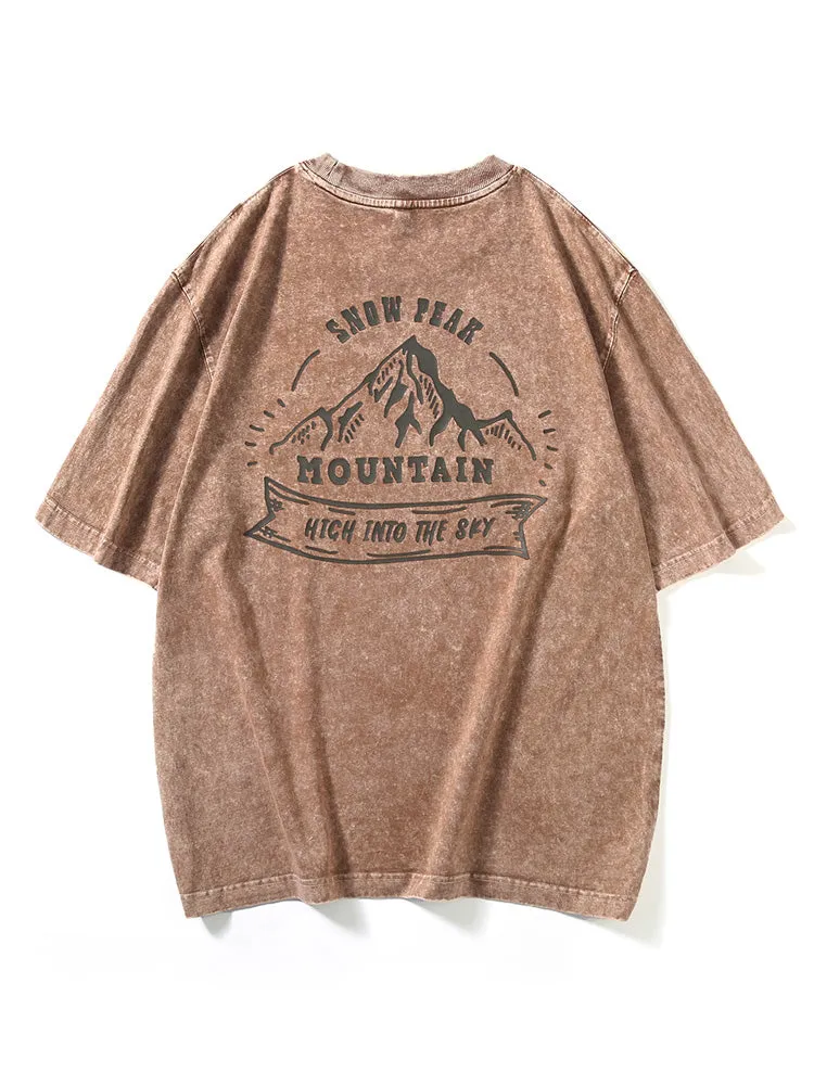 Washed Slouchy Shoulder Shape Back Embossed Fit Tees sold by Oeyes