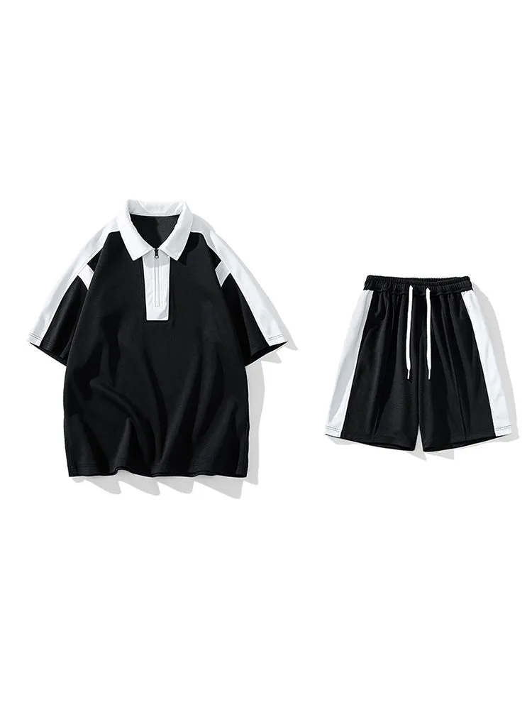 Men'S Half-Zip Polo T-Shirt Sets sold by Oeyes product image thumbnail 2