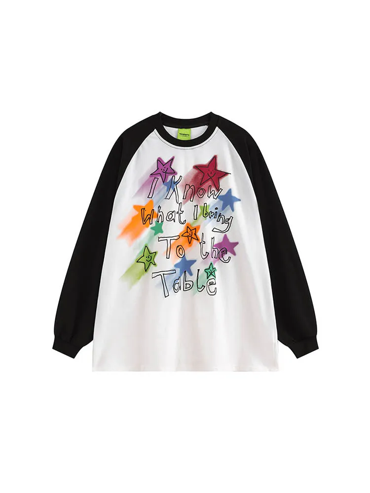 Men'S Star Letter Print Spliced-Color T-Shirts sold by Oeyes product image thumbnail 2