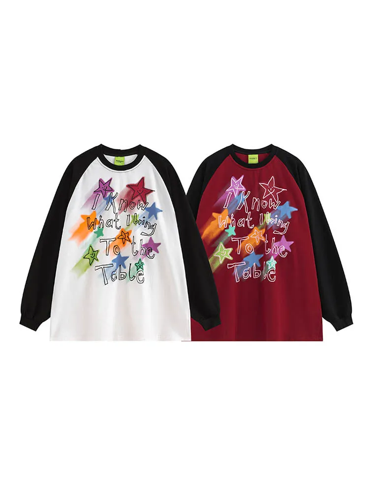 Men'S Star Letter Print Spliced-Color T-Shirts sold by Oeyes product image thumbnail 3