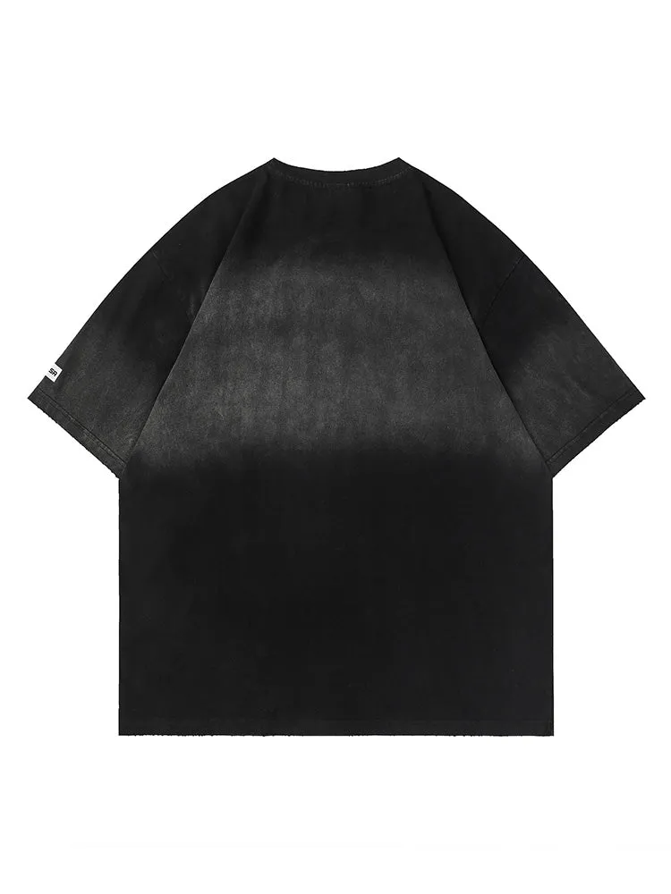 Retro Letter Print T-Shirt sold by Oeyes product image thumbnail 3