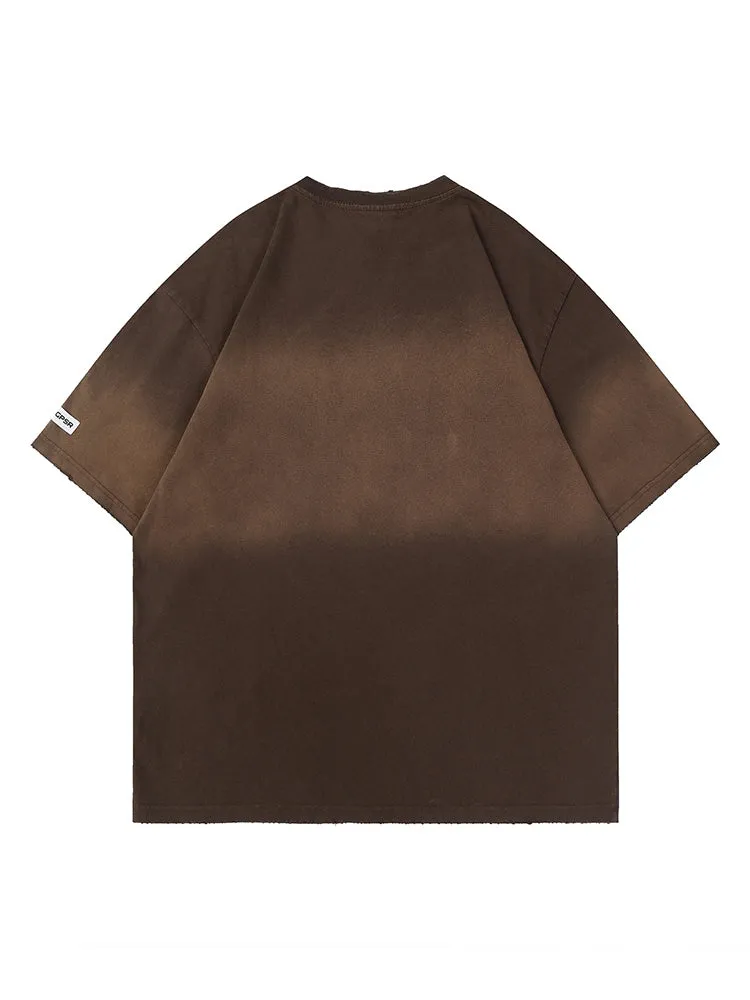 Retro Letter Print T-Shirt sold by Oeyes product image thumbnail 4