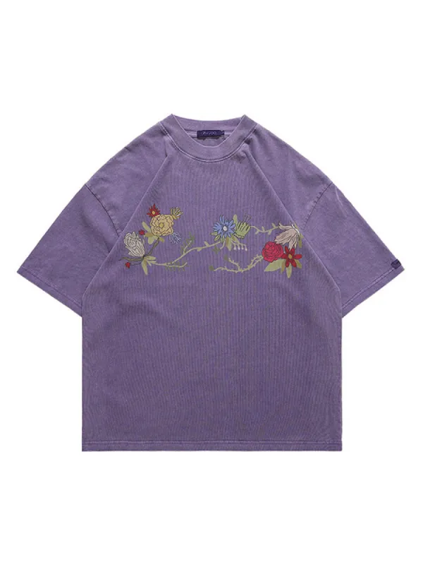 Men'S Vertical Stripes Washed T-Shirts sold by Oeyes