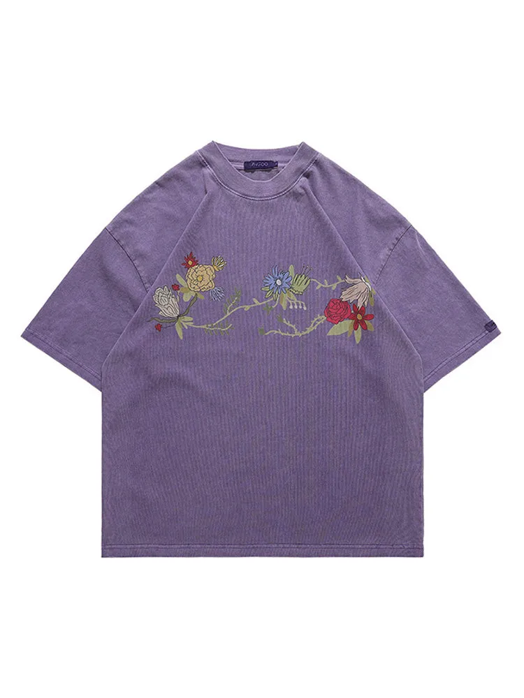 Men'S Vertical Stripes Washed T-Shirts sold by Oeyes