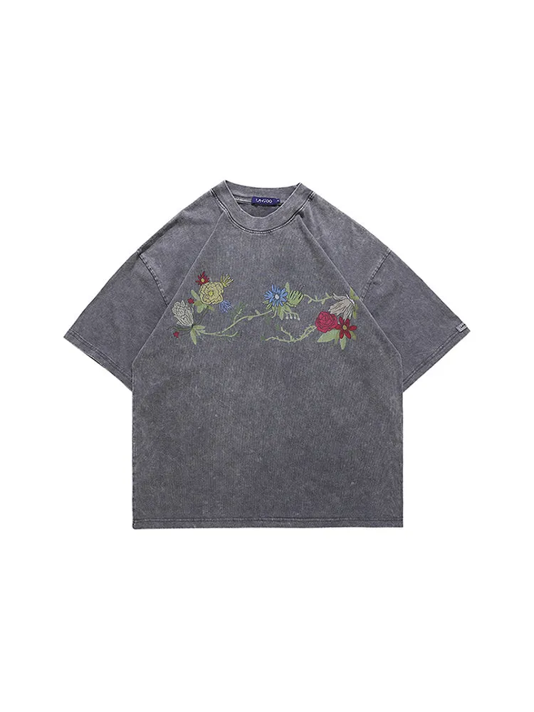 Men'S Vertical Stripes Washed T-Shirts sold by Oeyes product image thumbnail 2