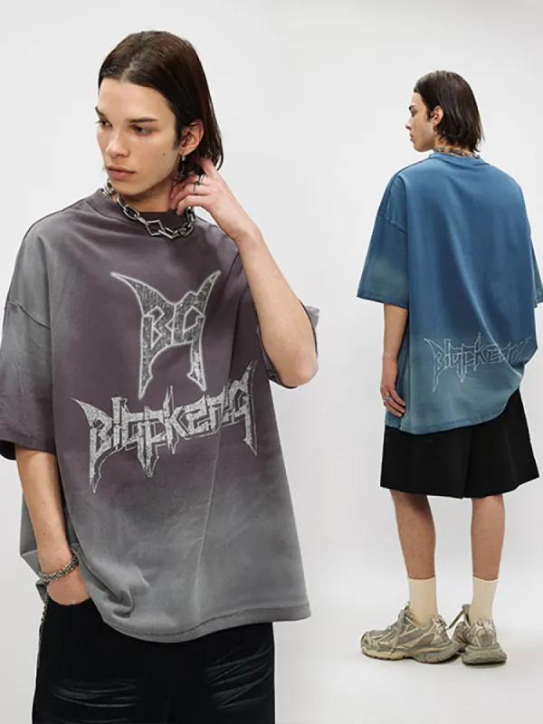 Loose-Fitting Letter Print T-Shirt sold by Oeyes