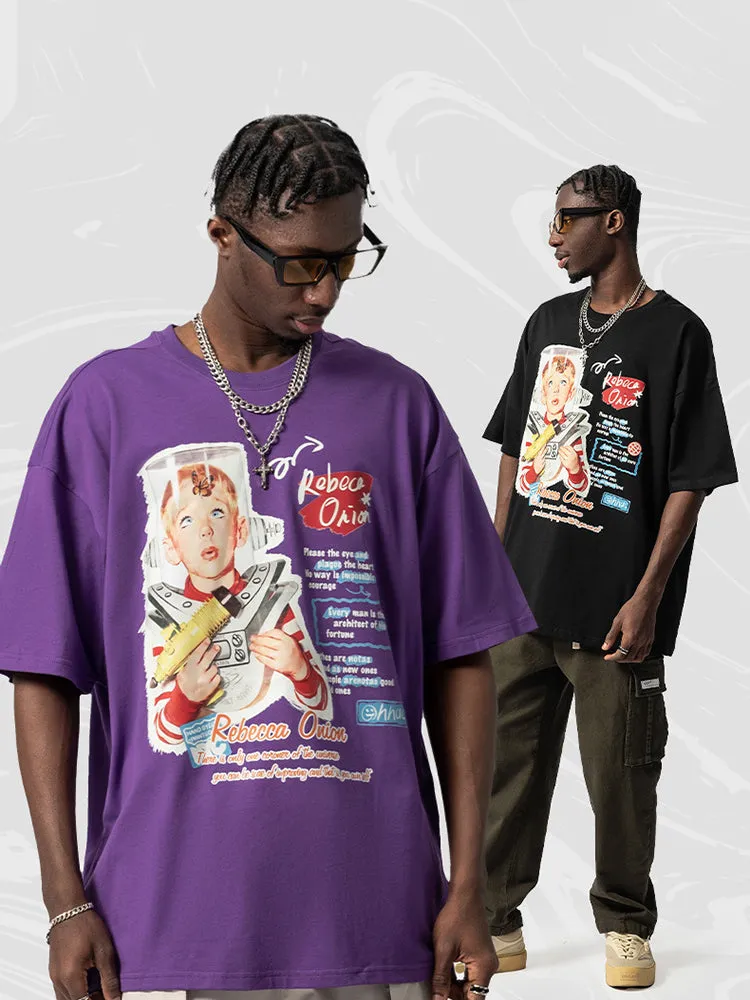 Men'S Vintage Chest Print T-Shirts sold by Oeyes