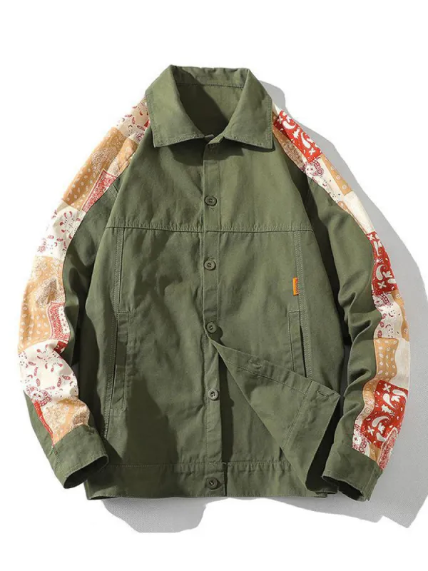 Men'S Cashew Flower Jacket sold by Oeyes