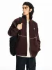 Embroidered Stand-Up Collar Patchwork Striped Jacket sold by Oeyes