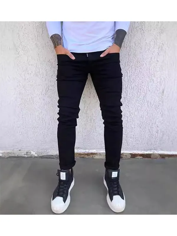 Men'S Slim Fit Casual Jeans made by Oeyes