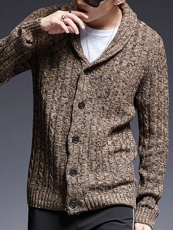 Men'S Thickened V-Neck Casual Button Down Sweater sold by Oeyes