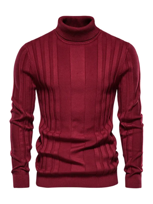 Men's Turtleneck Casual Solid Colour Sweater sold by Oeyes