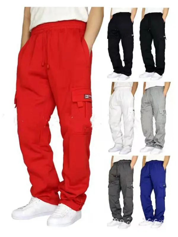 Sports Casual Padded Drawstring Men'S Loose Workwear Trousers sold by Oeyes
